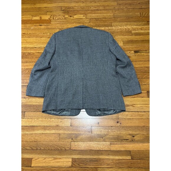 Bill Blass Mens Blazer Jacket Size 48L Gray Lambswool Cashmere Tweed Sport Coat - Picture 7 of 7